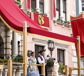 Vereinsstand auf einem Mittelaltermarkt